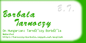 borbala tarnoczy business card